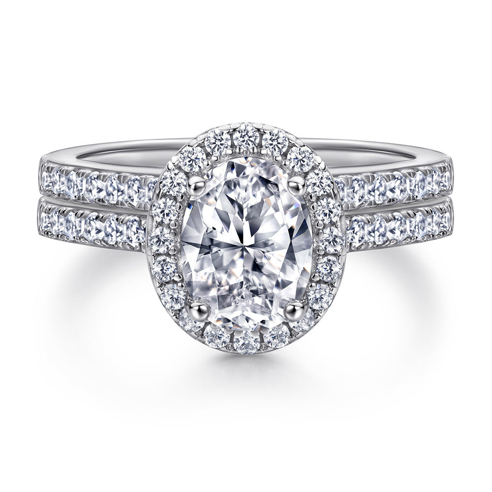 European And American Zircon Silver Ring Fashion Jewelry Women