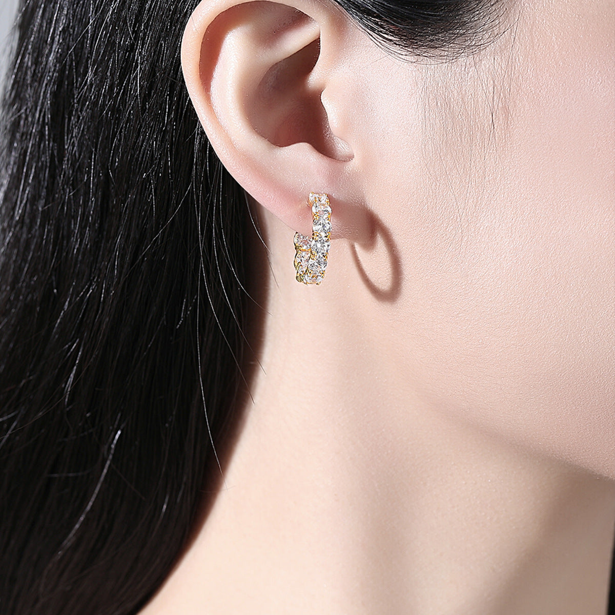 Women's Gold-plated Zircon Earrings Temperament Wild