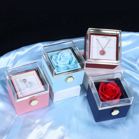 Preserved Eternal Rose Jewelry Box - Romantic Gift