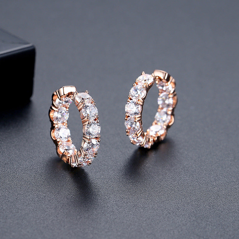 Women's Gold-plated Zircon Earrings Temperament Wild