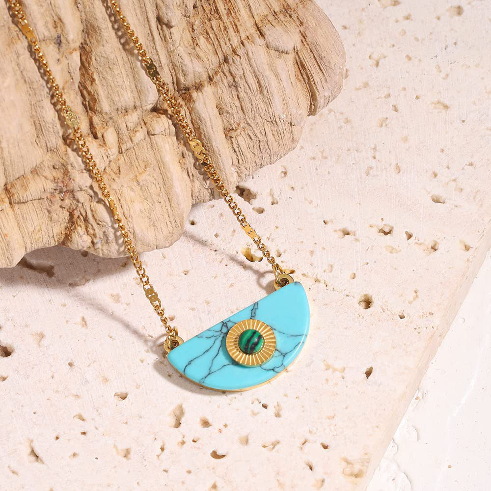 Turquoise Necklace Girls Fashion  Entry Lux Clavicle Chain