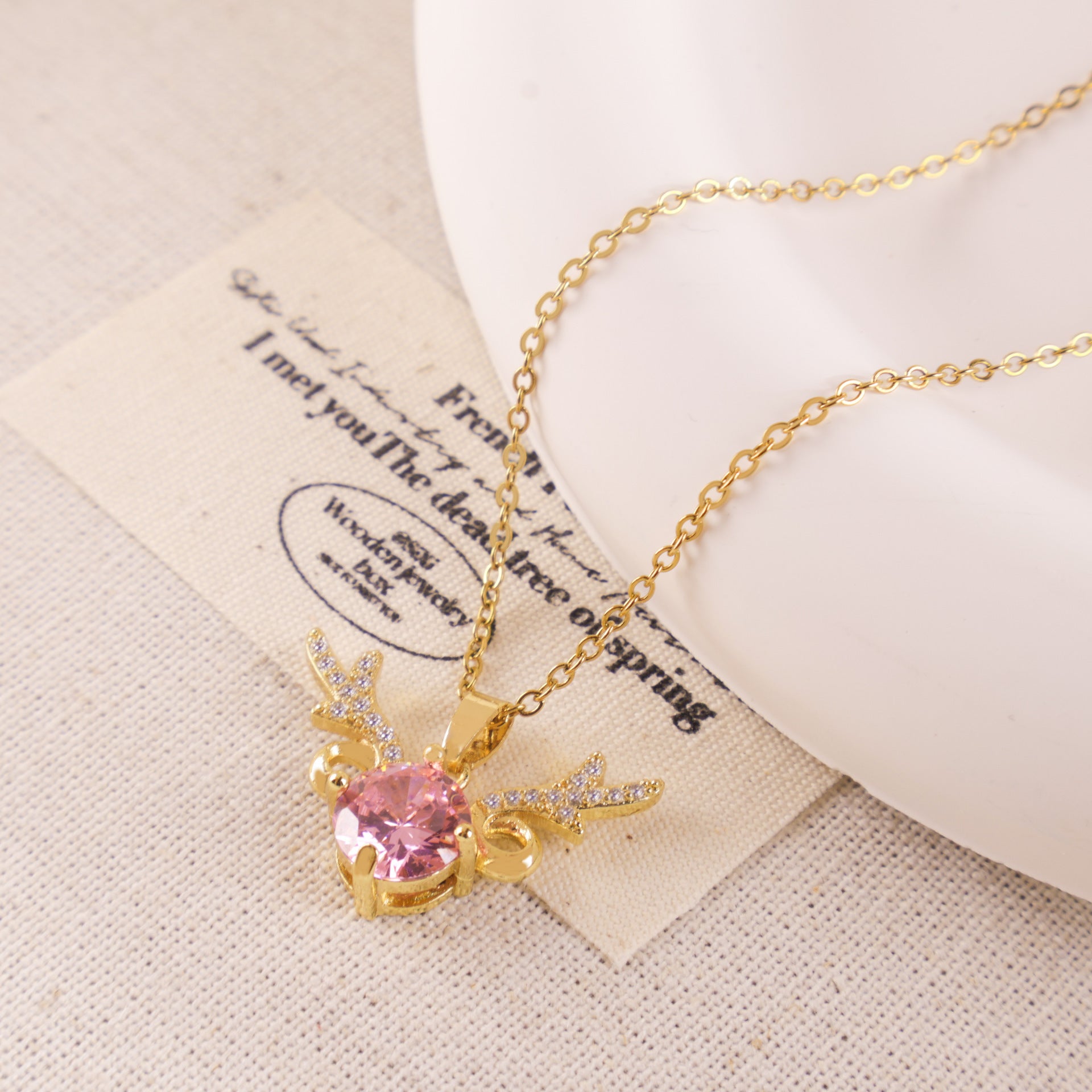 Antlers Titanium Steel Necklace Fashion Simple Necklace