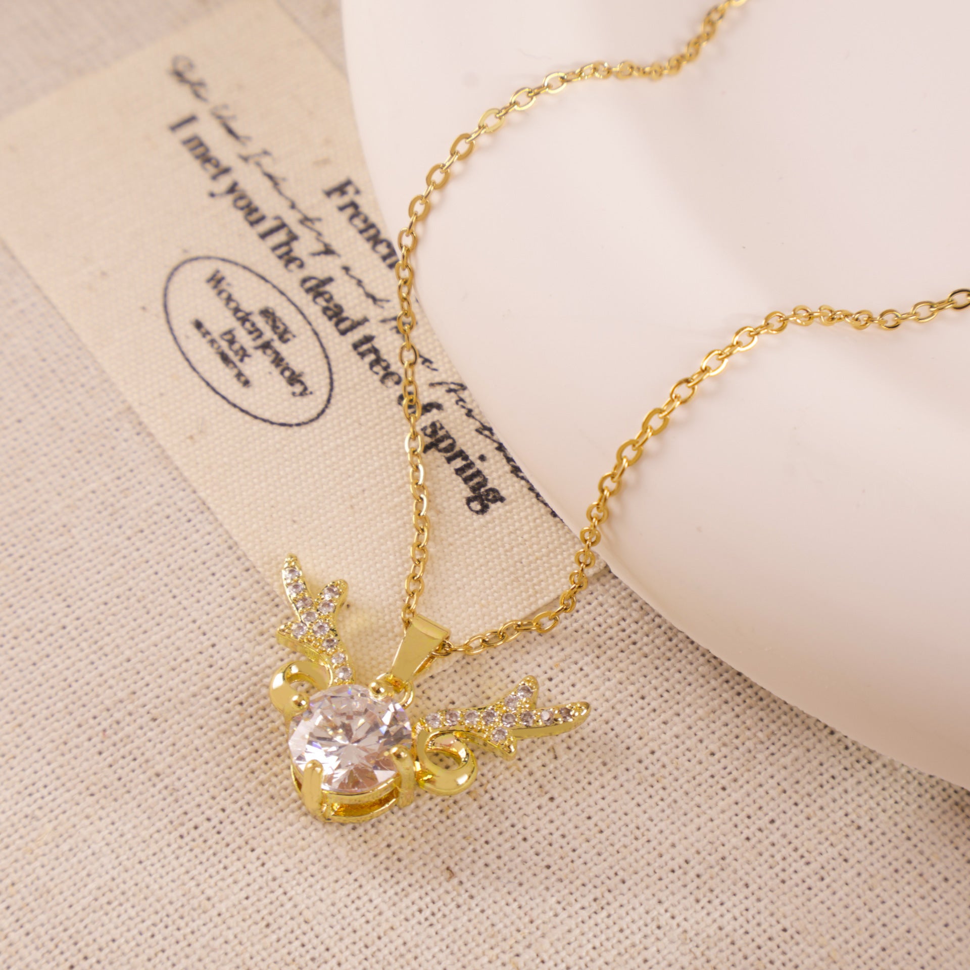 Antlers Titanium Steel Necklace Fashion Simple Necklace