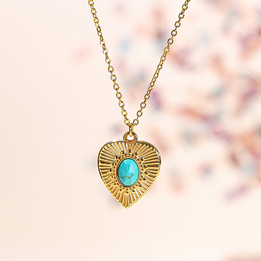 Turquoise Necklace Girls Fashion  Entry Lux Clavicle Chain