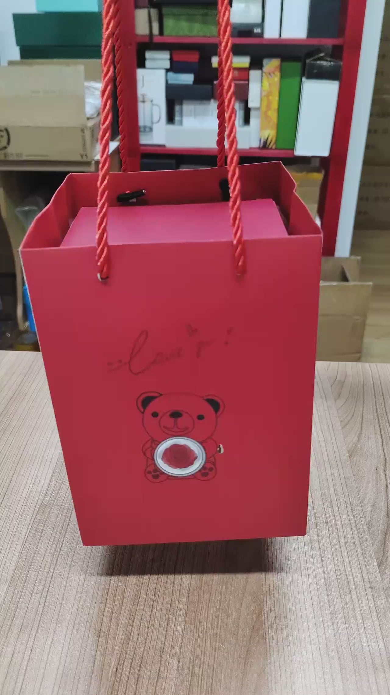 Engraved Double Heart Necklace Simple Rose Gift Set